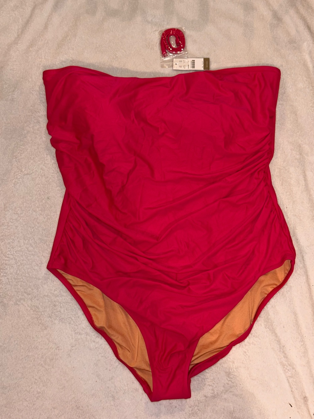 J. Crew Pink Strapless One-Piece Swimsuit